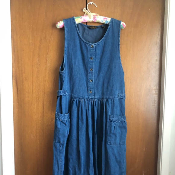 Vintage Eddie Bauer Denim Maxi Dress - Picture 1 of 6